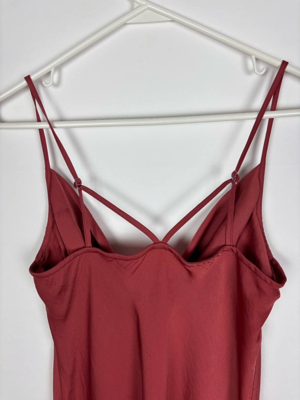 Intimately Free People Slip Dress Size Large Satin Mini Strappy Back Cowl Neck - Picture 5 of 9
